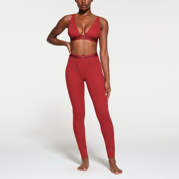 SKIMS Cotton Rib Legging - Brick S Small New NWT